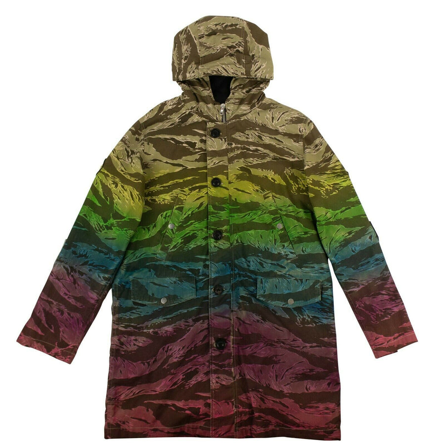 Ombre Tiger Camouflage Long Parka - Multi-Color