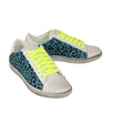 Women's Leather Viper Neon Leopard Low Sneakers - Blue