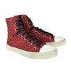 Men's Sunset Vintage Glitter Leopard Sneakers - Red