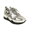 Metallic Leather Union Sneakers - Silver