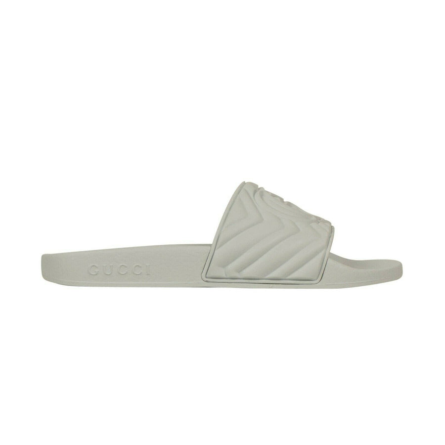 Rubber 'Matelasse' Slides Sandals - White