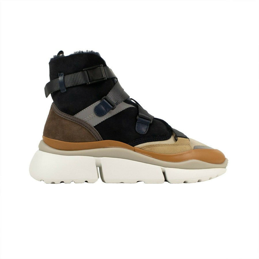 Suede 'Sonnie' Lined High-Top Sneakers - Navy Blue