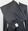 Drop 6 Striped Wool 3 Roll 2 Button Suit - Gray