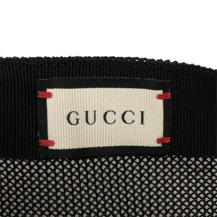 Gucci Vintage Logo Print Leather Baseball Cap