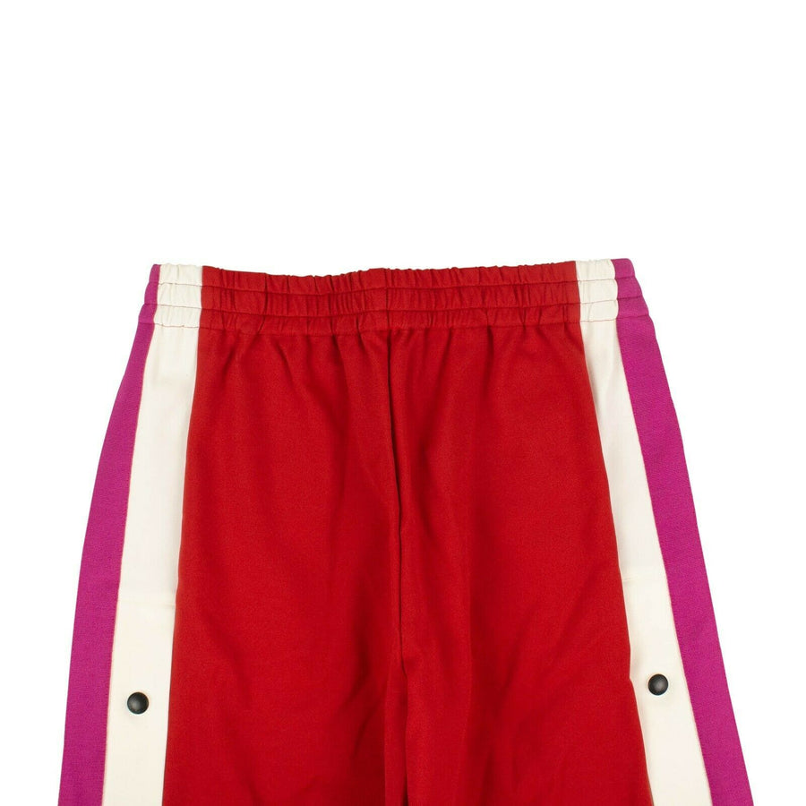 Viscose Blend Side Stripe Track Pants - Red