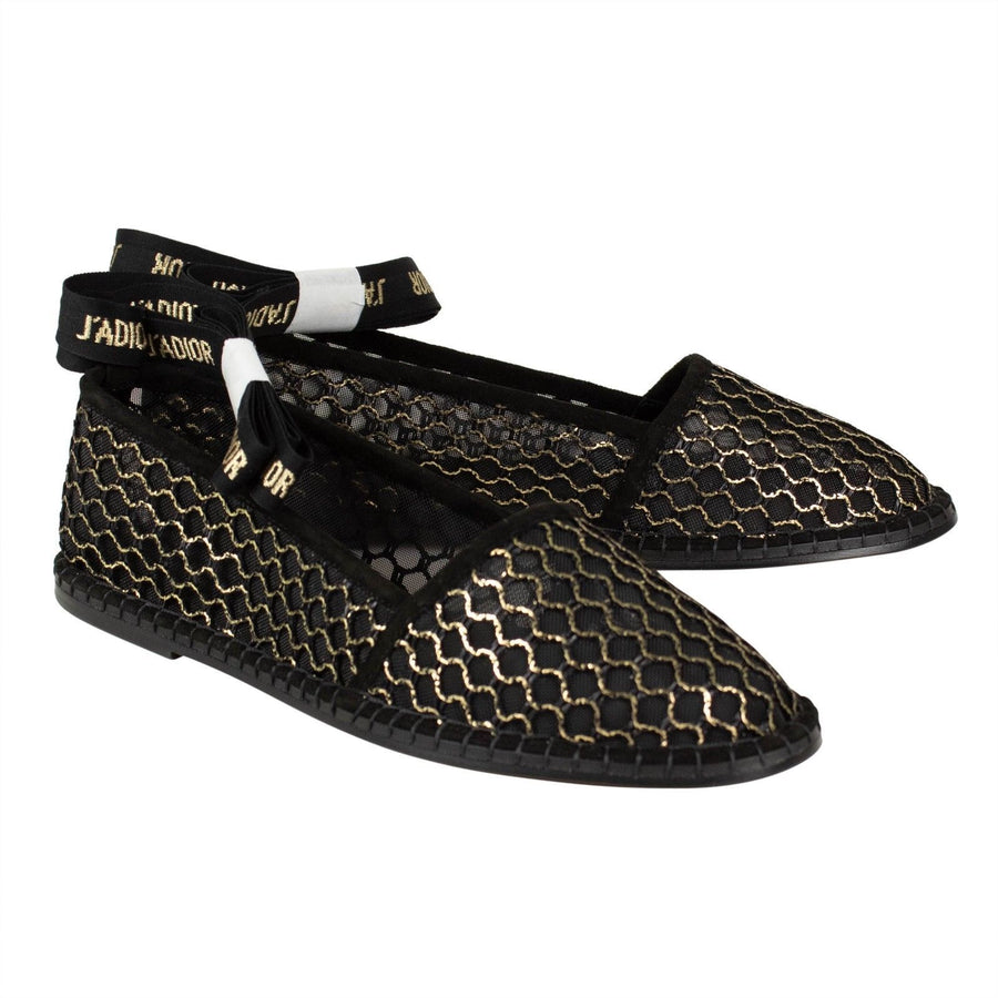 Nicely-D Mesh Ballet Flats - Black / Gold