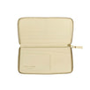 Leather Zip Around Wallet - Ivory