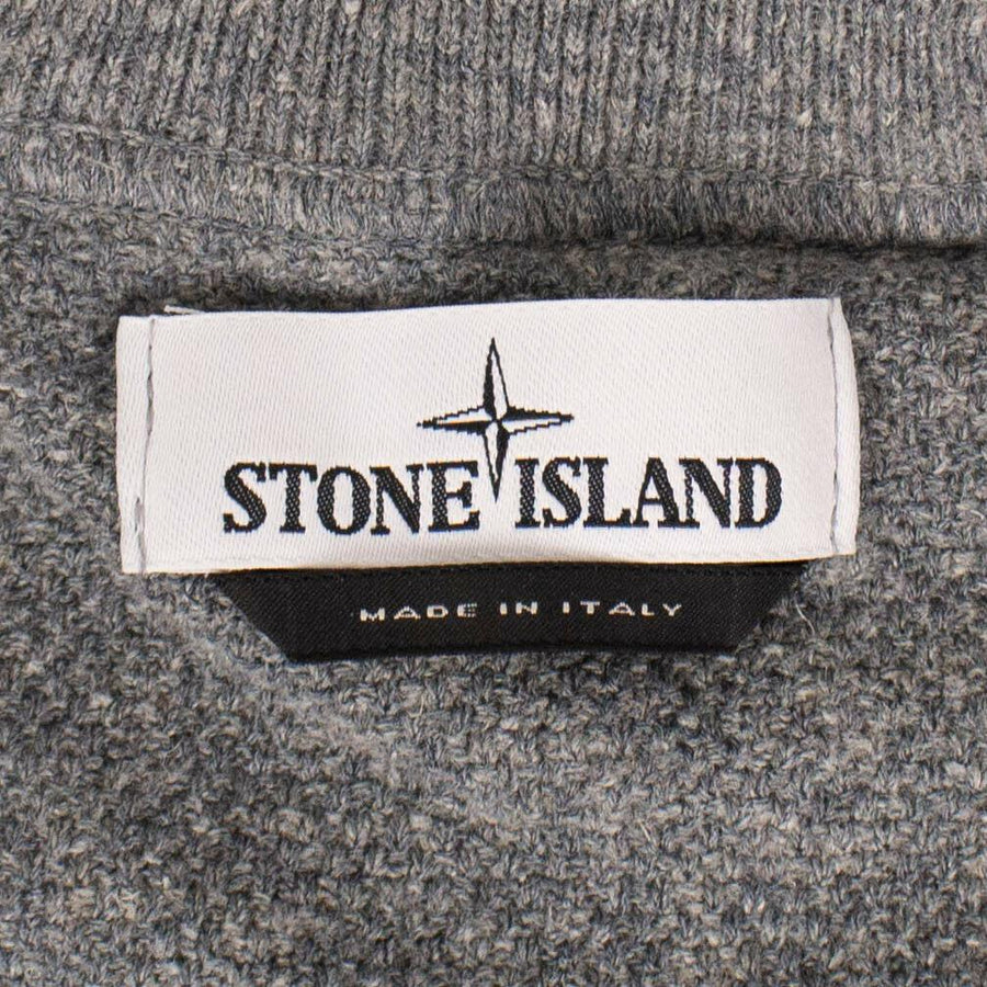 Linen Blend Pull-Over Crew Neck Sweater - Gray