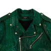 Python Leather Biker Jacket - Green