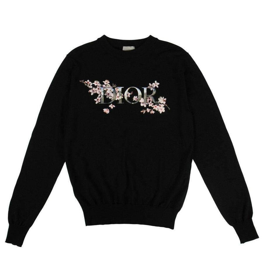 DIOR x SORAYAMA Wool Cherry Blossom Logo Sweater - Black