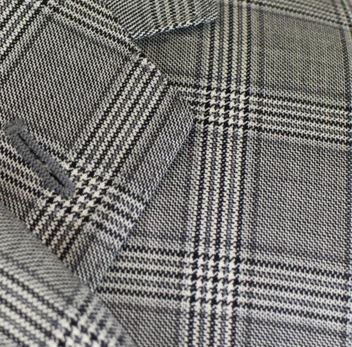 Plaid Wool Blend 2 Button Slim/Trim Fit Suit - Gray