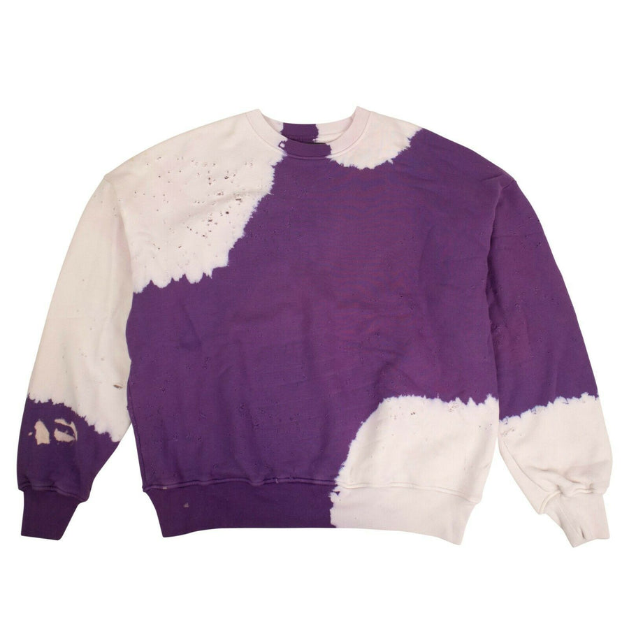 Shot-Gun Bleached Crew-Neck Sweatshirt - Purple