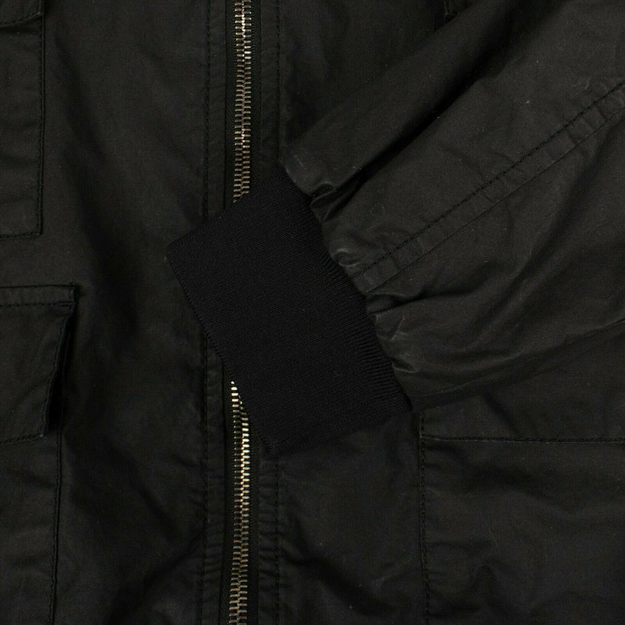 Cotton Back Gucci Logo Utility Bomber Jacket - Black