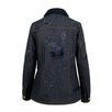 Butterfly Embroidered Shearling Lined Denim Jacket - Blue