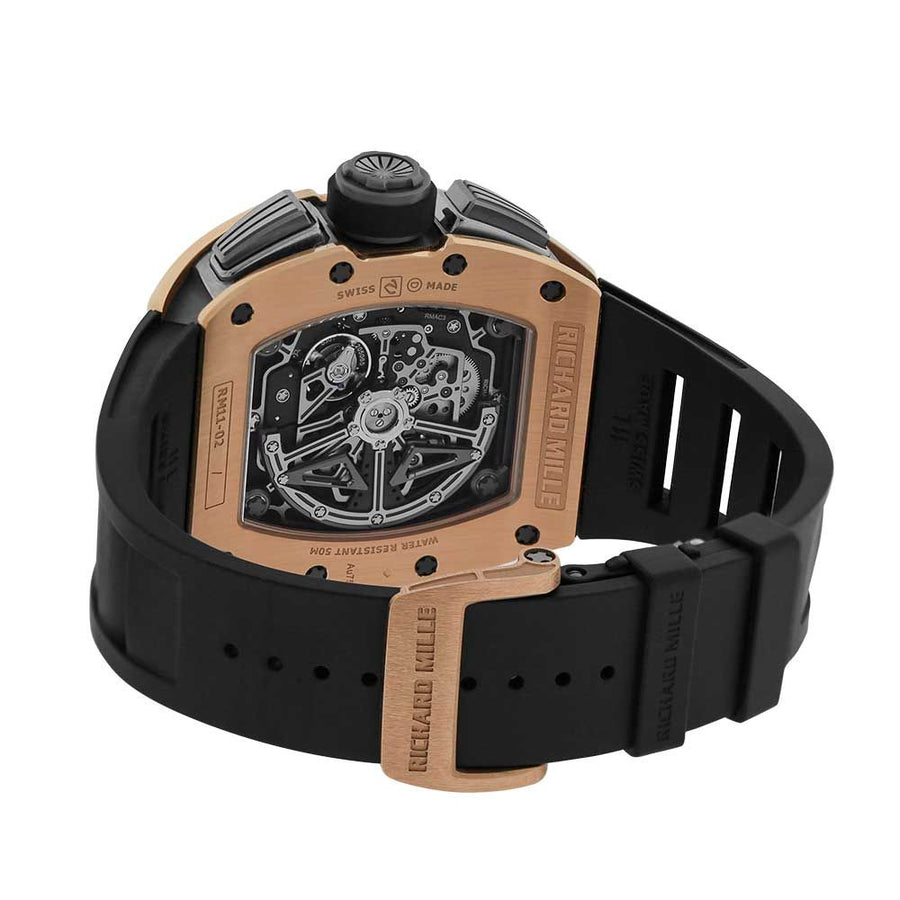 Richard Mille RM11-02, Rose Gold Flyback Chronograph Dual Time Zone 50MM Watch RM11-02(PRE-OWNED)