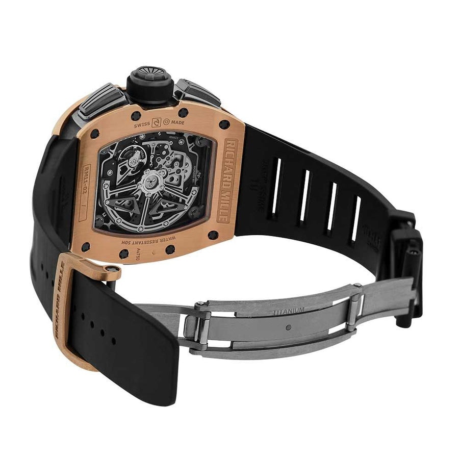 Richard Mille RM11-02, Rose Gold Flyback Chronograph Dual Time Zone 50MM Watch RM11-02(PRE-OWNED)