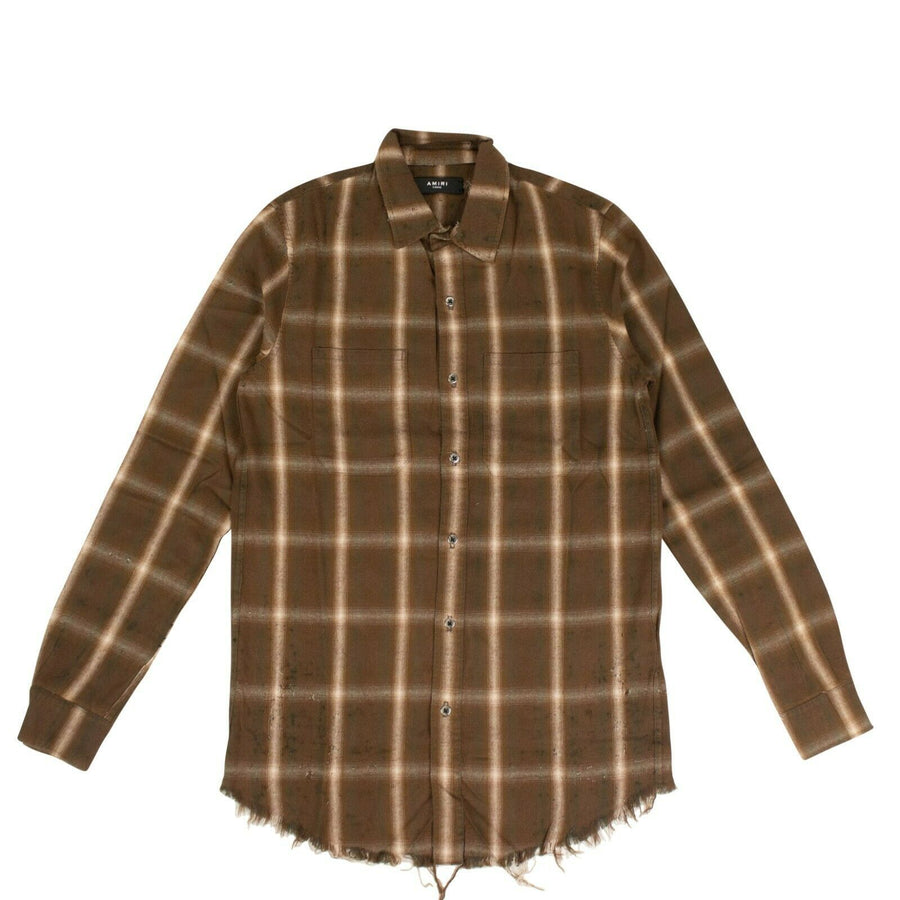 Shotgun Plaid Button Down Shirt - Brown