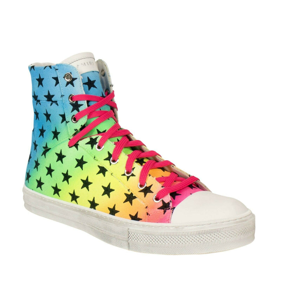 Men's Sunset Rainbow Star Canvas Sneakers - Multi