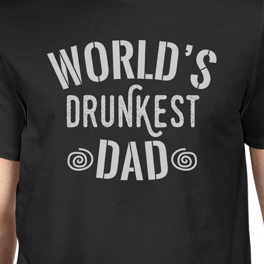 World's Drunkest Dad Men's Black Unique Graphic T-Shirt For Fathers