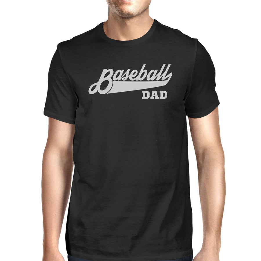 Baseball Dad Mens Black Cotton T-Shirt Funny Gifts For Baseball Dad