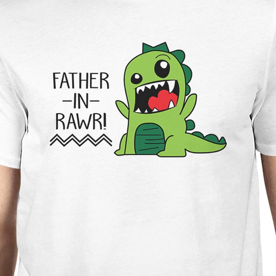 Father-In-Rawr Mens White Short Sleeve Shirt Humorous Gifts For Dad