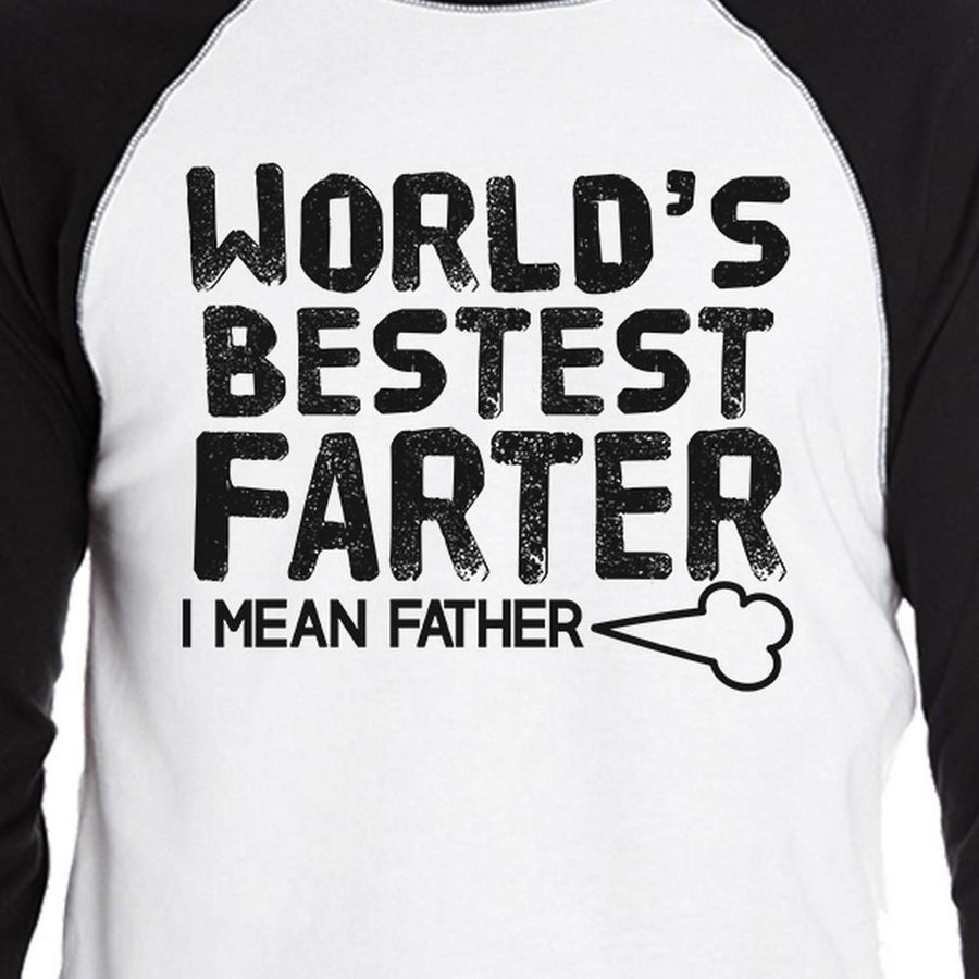 World's Bestest Farter Men's Funny Graphic Baseball T-Shirt For Dad