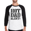 Hot Dad Alert Men's Cotton Baseball Raglan Tee Dad Birthday Gifts