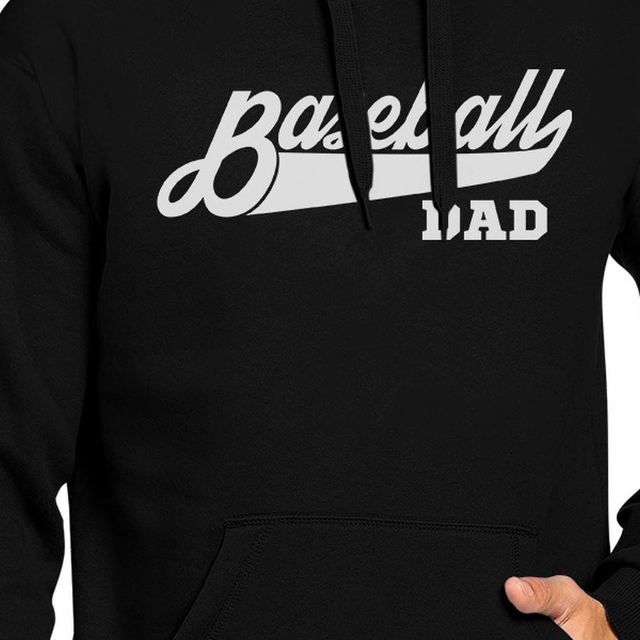 Baseball Dad Men's Black Hoodie Funny Gift For Baseball Fan Dad