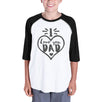 I Love You Dad Heart Unique Graphic Baseball Raglan Tee For Boys