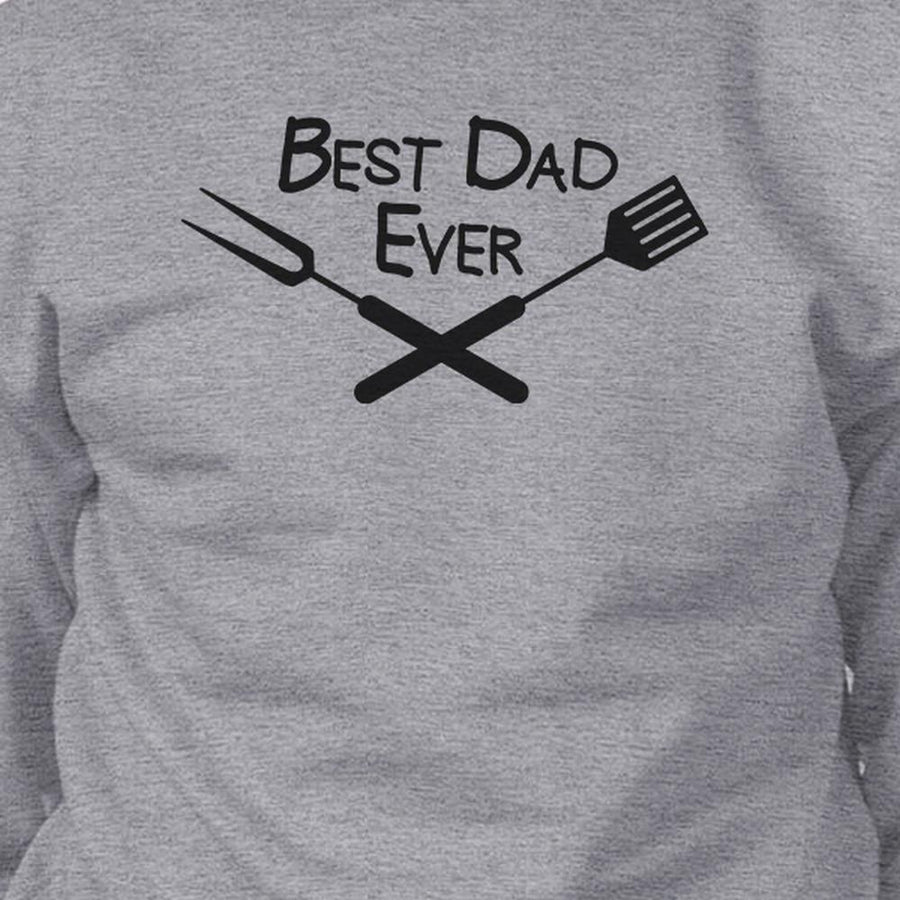 Best Bbq Dad Grey Unisex Sweatshirt Pullover Fleece Round Neck