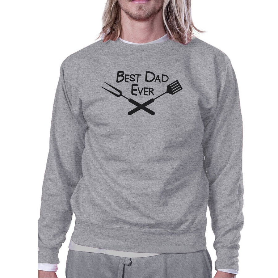 Best Bbq Dad Grey Unisex Sweatshirt Pullover Fleece Round Neck