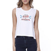 I Put The Riot In Patriotic Womens White Funny Graphic Crop Tee