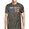 Party Like It's 1776 Mens Dark Grey Round Neck Tee Funny Design Top