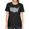 I Love USA Map Unique Design Womens Graphic T-Shirt For 4th Of July