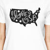 I Love USA Womens Short Sleeve Cute Fourth Of July Design T-Shirt