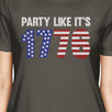 Party Like It's 1776 Womens Dark Grey Round Neck Tee Funny Design