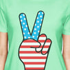 American Flag Unique Peace Sign Independence Day T Shirt For Women