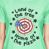 Land Of The Free Cute Womens Mint Short Sleeve Tee For 4th Of July