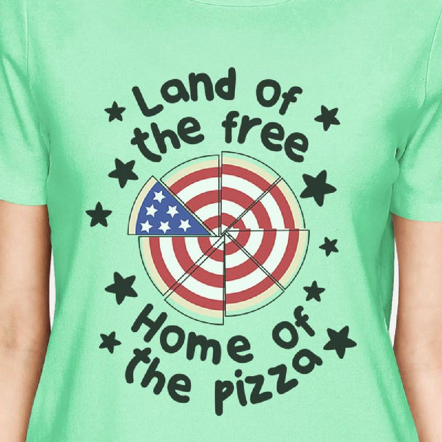 Land Of The Free Cute Womens Mint Short Sleeve Tee For 4th Of July