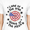 Land Of The Free Womens White Cotton Graphic Tee Food Lover Gifts