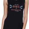 I Put The Riot In Patriotic Womens Black Muscle Top Funny Gift Idea