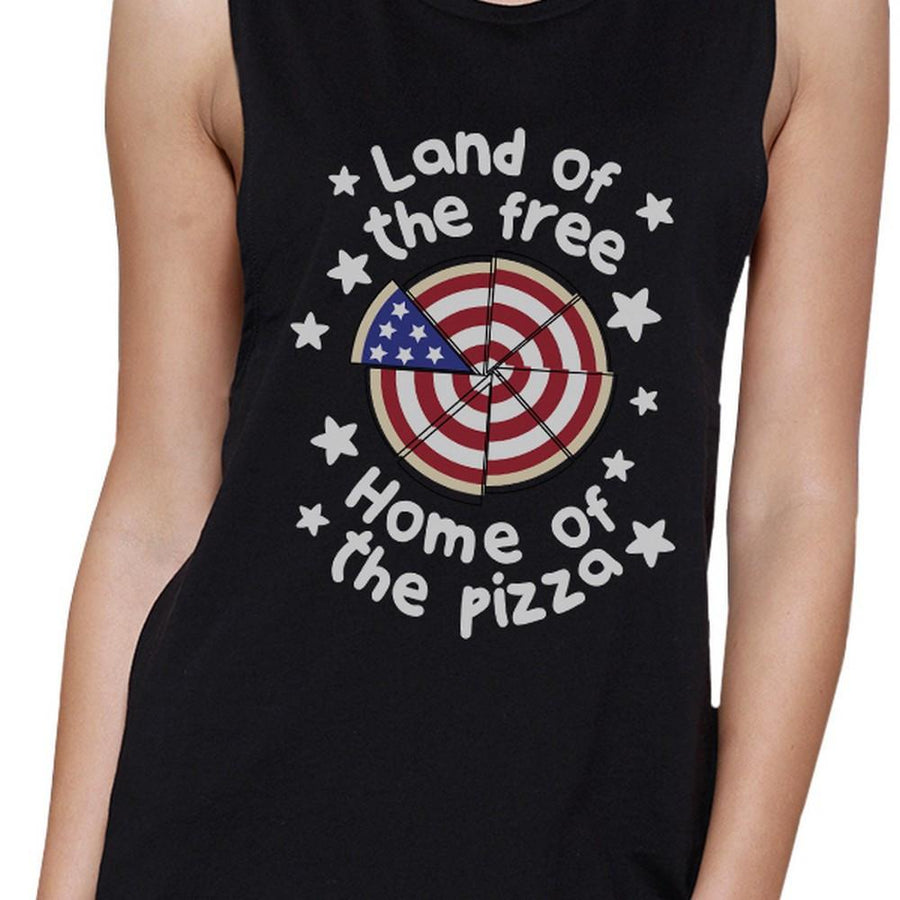 Land Of The Free Womens Funny Muscle Tee For Independence Day