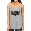 I Love USA Unique America Map Womens Sleeveless Tee For 4th Of July