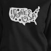 I Love USA Unisex Black Graphic Sweatshirt For Independence Day