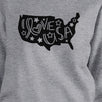 I Love USA Unisex Grey Pullover Sweatshirt Cute 4th Of July Top