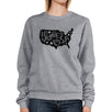 I Love USA Unisex Grey Pullover Sweatshirt Cute 4th Of July Top