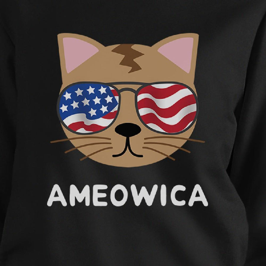 Ameowica Unisex Black Funny Design Sweatshirt Gift For Cat Lovers