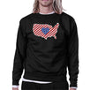 Heart USA Map American Flag Unique 4 Of July Round Neck Sweatshirt