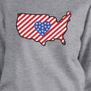 Heart USA Map With American Flag Unisex Gray Pullover Sweatshirt