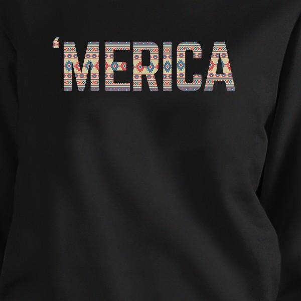 'Merica Unique Tribal Pattern Pullover Sweatshirt For 4th Of July